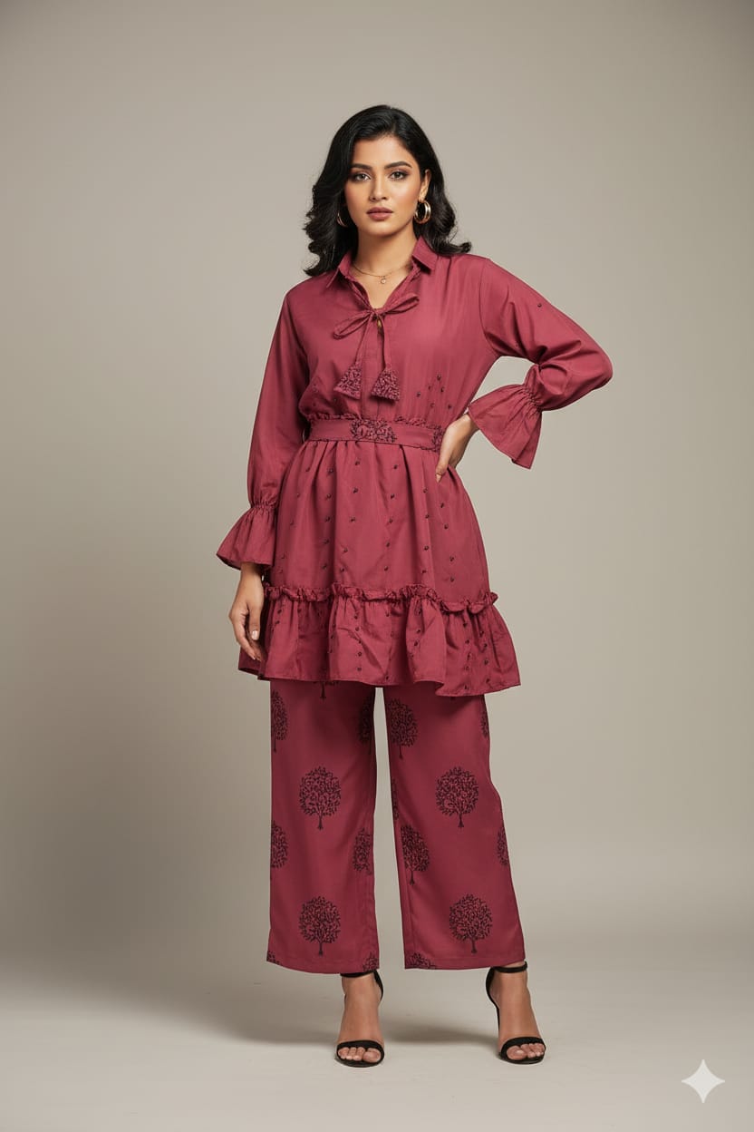 👗 Moti Charm — Western Top & Plazo 👗